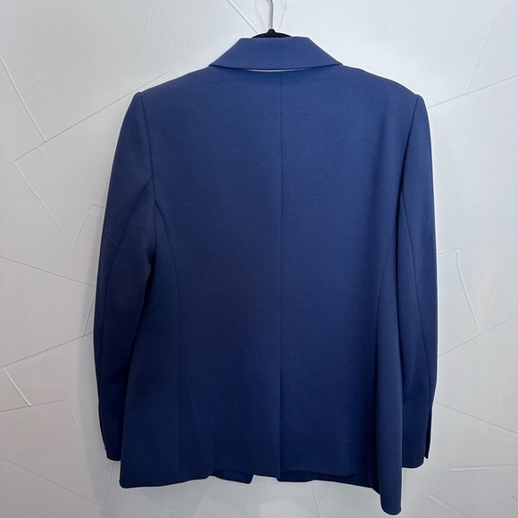 Navy Knit Double Breasted Blazer size 10 - Picture 2 of 9